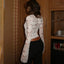 Women’s Square-Neck Lace Sleeve Top with Flared Cuffs