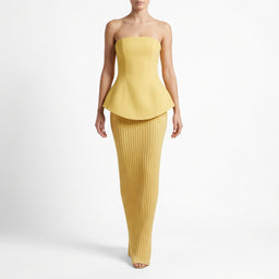 Women’s Strapless Peplum Maxi Dress