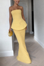 Women’s Strapless Peplum Maxi Dress