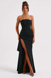 Women’s Strapless Twisted Slit Maxi Dress