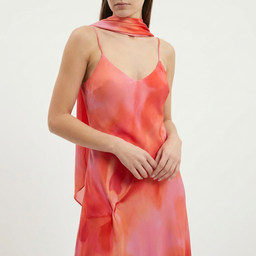 Women’s Sunset Ombre Flow Maxi Dress with Draped V Neckline