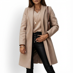Women’s Timeless Long Coat with Tailored Fit