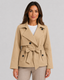 Women’s Cropped Trench Coat with Tie Waist