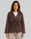 Women’s Cropped Trench Coat with Tie Waist