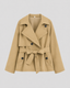 Women’s Cropped Trench Coat with Tie Waist
