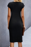 Women’s Twisted Front Short Sleeve Midi Dress