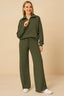Women’s Two-Piece Half-Zip Top and Wide-Leg Pants Set