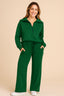 Women’s Two-Piece Half-Zip Top and Wide-Leg Pants Set