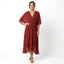Women’s V-Neck Chiffon Midi Dress with Tie Waist