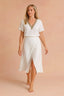 Women’s V-Neck Midi Dress with Front Slit