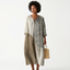Women’s Asymmetrical Patchwork Midi Dress with V-Neck