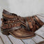 Women's Black Western Ankle Boots with Buckle Straps and Chain Accents 0