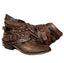 Women's Black Western Ankle Boots with Buckle Straps and Chain Accents 5