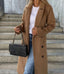Women's Coat | Long Silhouette, Notched Lapel Collar 4