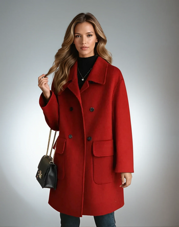 Women’s Double-Breasted Mid-Length Coat
