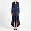 Women’s Draped Satin Long Sleeve Maxi Dress