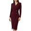 Women’s Elegant Wrap-Style Midi Dress with Button Detail
