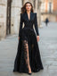Women’s Evening Gown | Structured Bodice, Lace Overlay, Thigh-High Slit 1