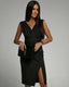 Women’s Fitted Cocktail Dress | V-Neckline, Side Slit 3