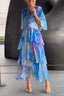Women’s Floral Layered Dress | V-Neck, Half Sleeves 1