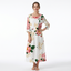 Women’s Floral Midi Dress with Three-Quarter Sleeves