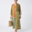 Women’s Geometric Patchwork V-Neck Midi Dress