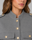 Women's Jacket | Cropped Fit, Gold Button Detail 6