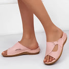Women’s Open-Toe Slip-On Sandals with Cutout Design