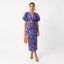 Women’s Puff Sleeve V-Neck Printed Midi Dress