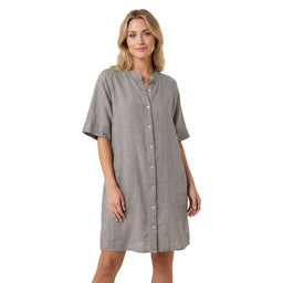 Women’s Relaxed Fit Button-Front Shirt Dress