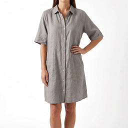 Women’s Relaxed Fit Button-Front Shirt Dress