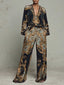 Women's Set | Long-Sleeved V-Neck Top, Wide-Leg Trousers 1
