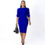 Women’s Structured Midi Dress with Three-Quarter Sleeves