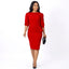 Women’s Structured Midi Dress with Three-Quarter Sleeves