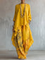 Women's Suit | Asymmetrical Neckline, Floral Print Trousers 1