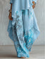 Women's Suit | Asymmetrical Neckline, Floral Print Trousers 4