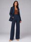 Women's Suit | Single-Button Blazer, High Waist Wide-Leg Pants 4