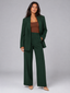 Women's Suit | Single-Button Blazer, High Waist Wide-Leg Pants 5