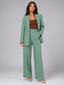 Women's Suit | Single-Button Blazer, High Waist Wide-Leg Pants 6