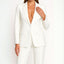 Women's Suit | Tailored Single-Button Blazer, Wide-Leg Pants 3