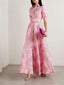 Women’s Summer Dress | Maxi Length, Puff Sleeves, Waist Buckle 0