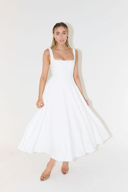 Women’s Summer Dress | Midi Length, Square Neckline 0