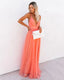 Women’s Summer Dress | Tulle Maxi with V-Neck and Cross-Back Straps 0