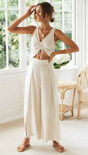 Women’s Summer Set | Sleeveless Top, Wide Leg Pants 0
