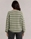 Women's Sweater | Fuzzy Striped Knit, Crew Neckline 2