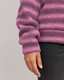 Women's Sweater | Fuzzy Striped Knit, Crew Neckline 4
