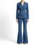 Women’s Tailored Denim Blazer & Flared Pants Set