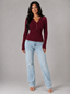 Women's Top | Buttoned Henley Neckline, Ribbed Texture 3