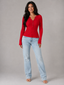 Women's Top | Buttoned Henley Neckline, Ribbed Texture 5