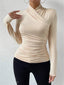 Women's Top | Long Sleeve, Draped Crossover Front 3